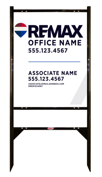 Reflective Angle Iron Frame and Associate Name w License Number Sign Unit, 30h x 24w, Steel